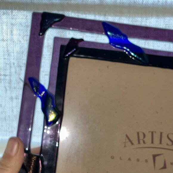 Artisan Glass Works fused glass picture frame designed for an 8" x 10" photo - Picture 4 of 8